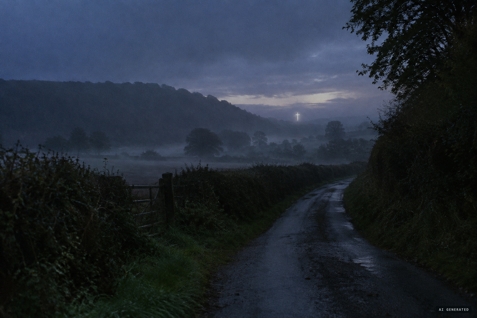 A quiet West Devon road in the autumn of the 'flying cross' reports