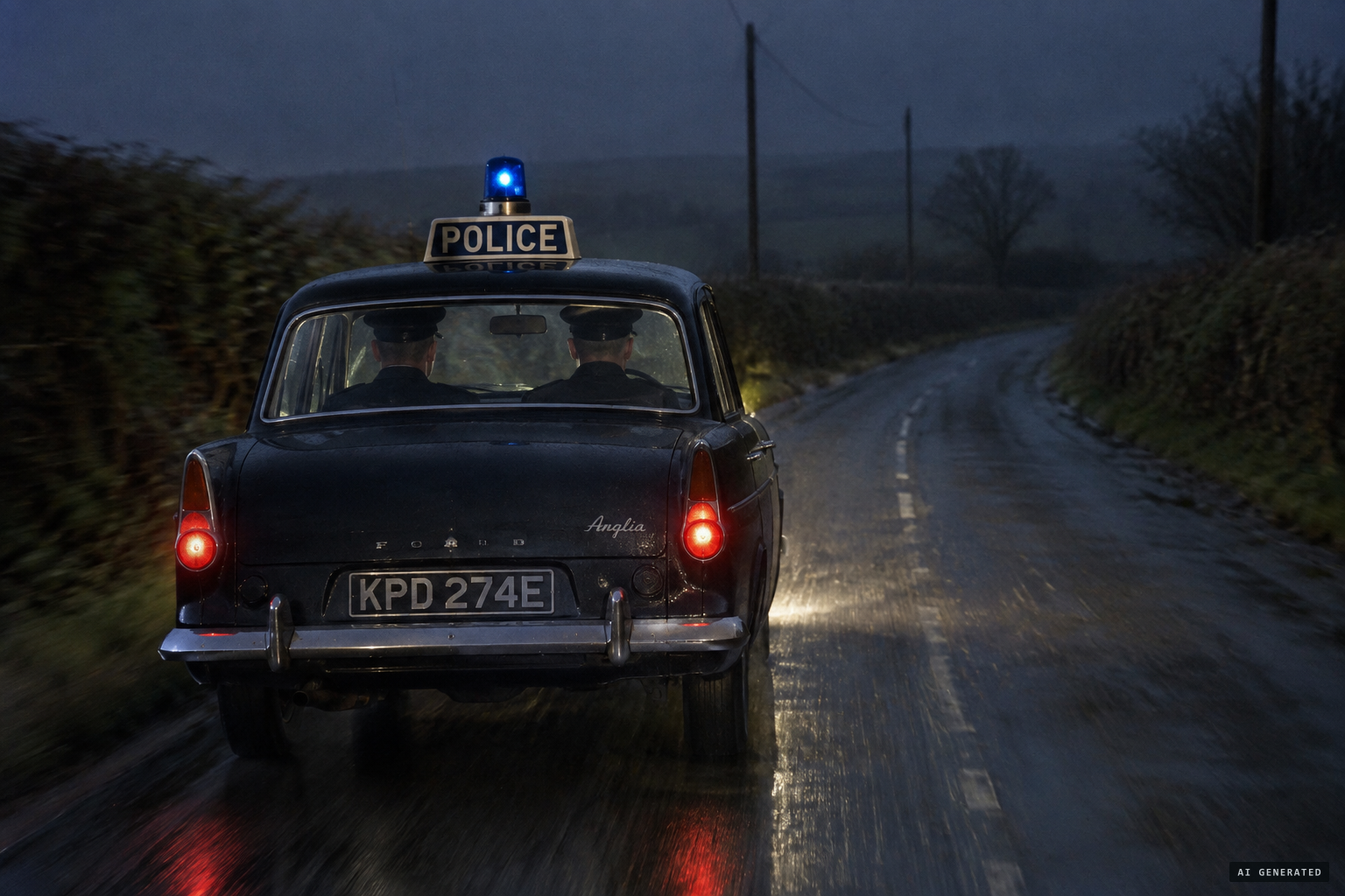 Constables Willey and Waycott patrol the A3072 before dawn