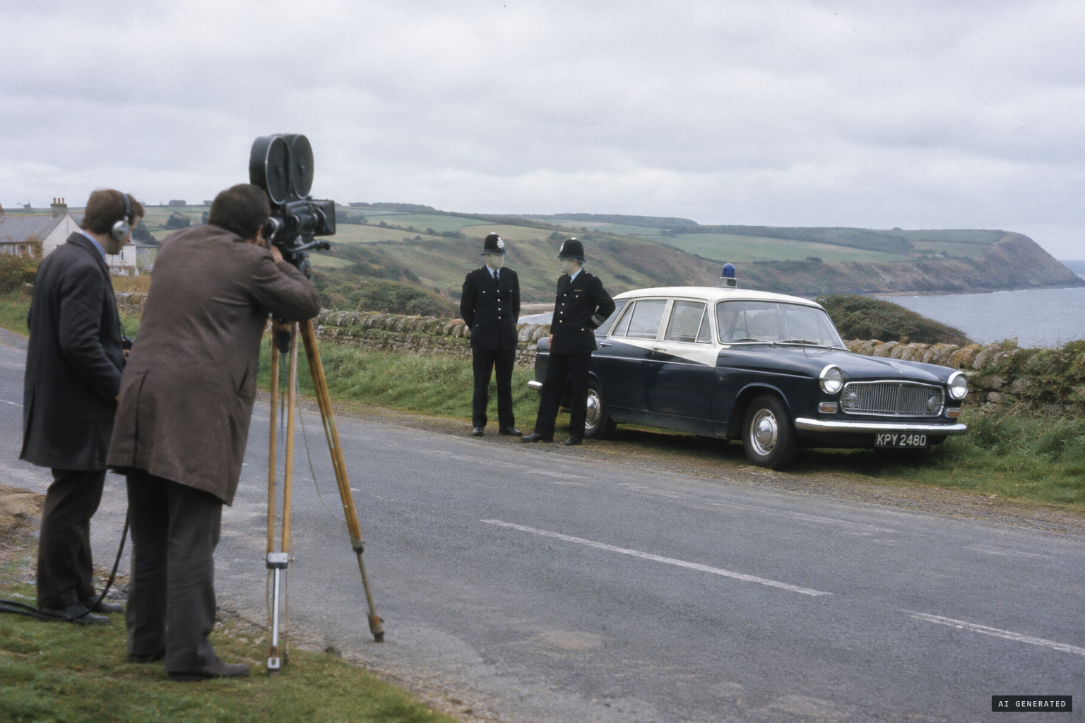 ITN films both officers with their patrol car