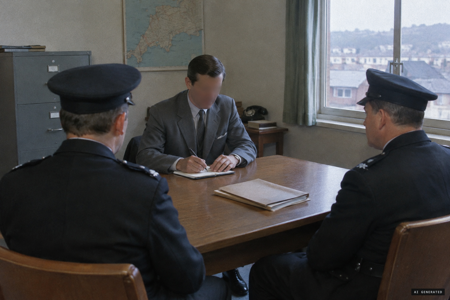 A DI55 investigator interviews the two constables