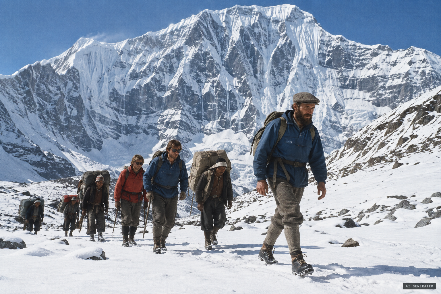 Spring 1970: Don Whillans goes ahead to find a base camp site below Annapurna's South Face