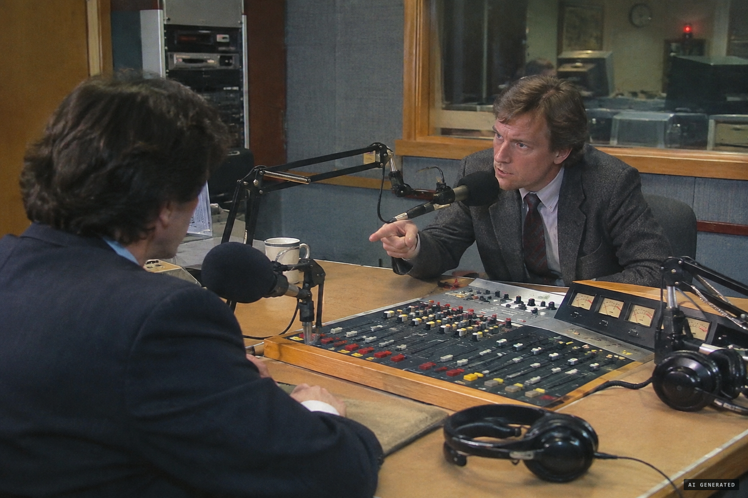 George Wingfield confronts Bower on BBC Radio 1 and accuses the pair of lying