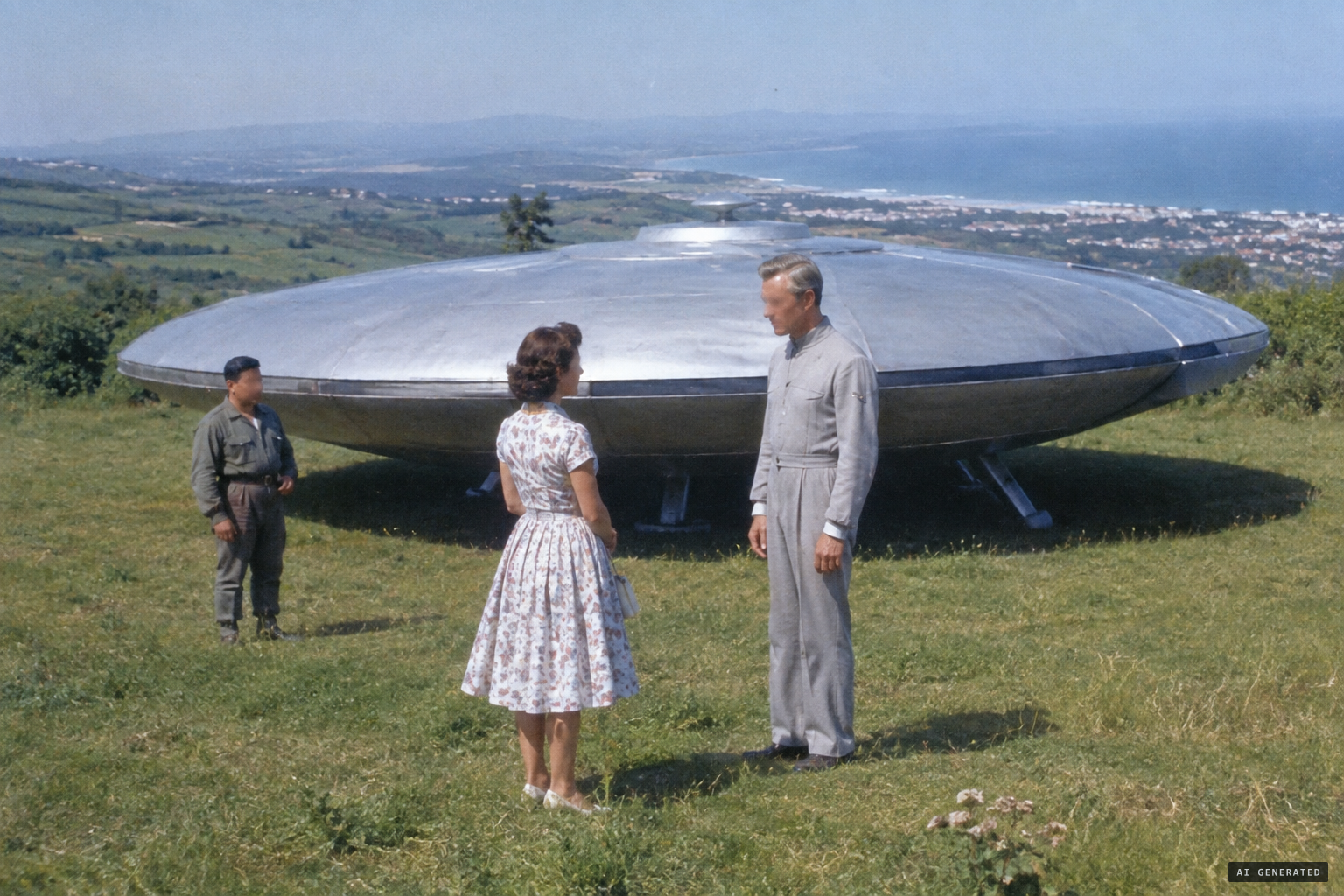 April 1956: the craft lands and Akon, with his stocky companion, meets Klarer