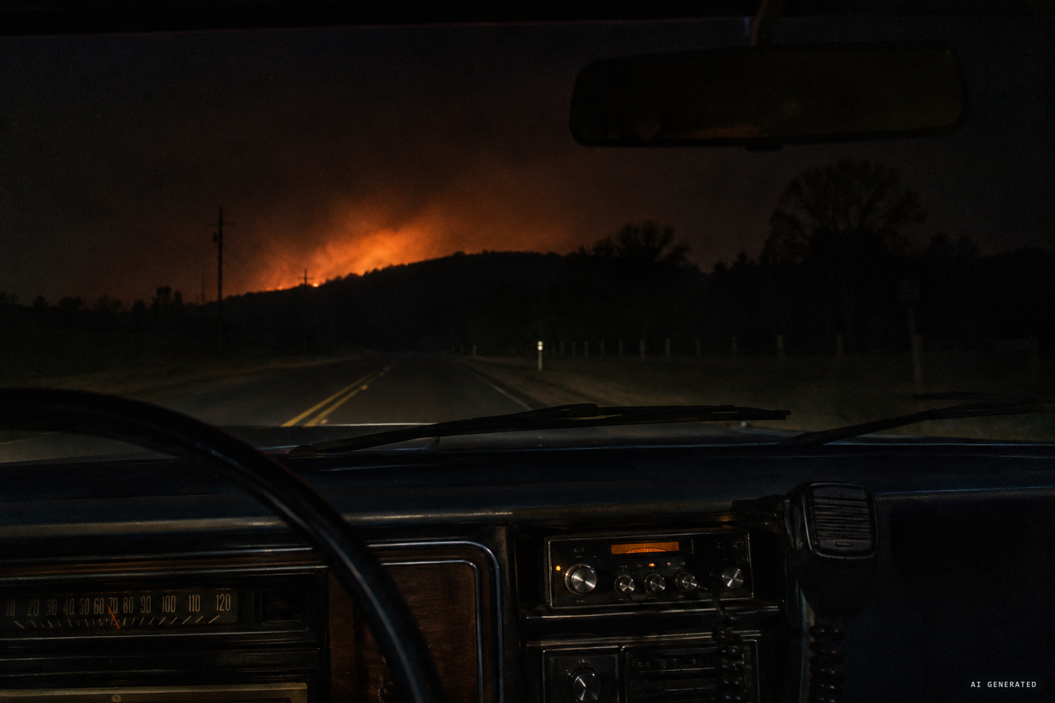 On patrol about 11 p.m., Wheeler notices an orange glow near Tuttle Hill and takes it for a fire