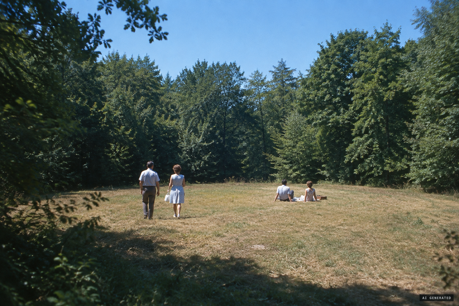Barnea, Mattea and friends in the clearing on a hot August Sunday