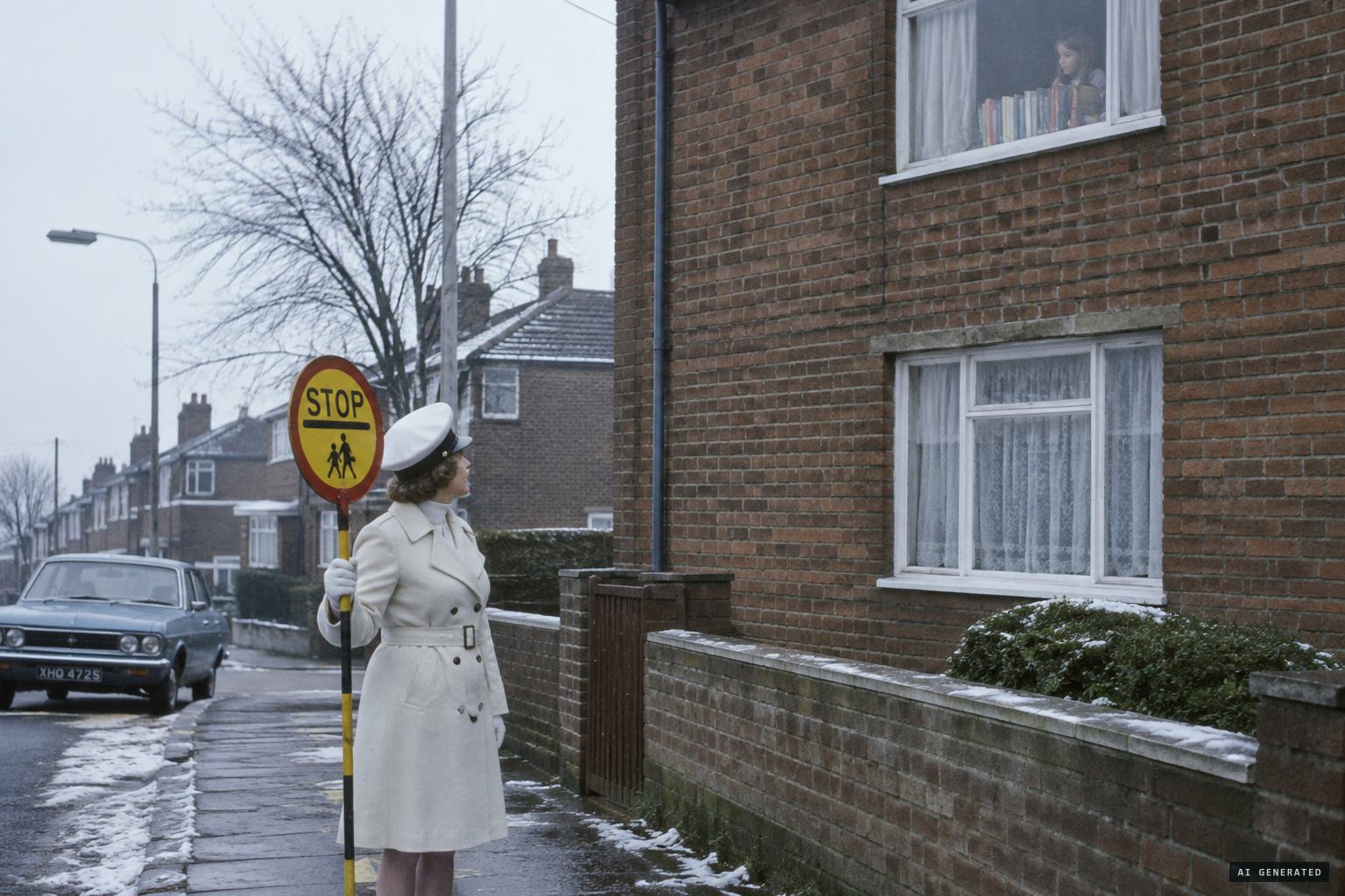 Crossing attendant Hazel Short sees books fly against the window