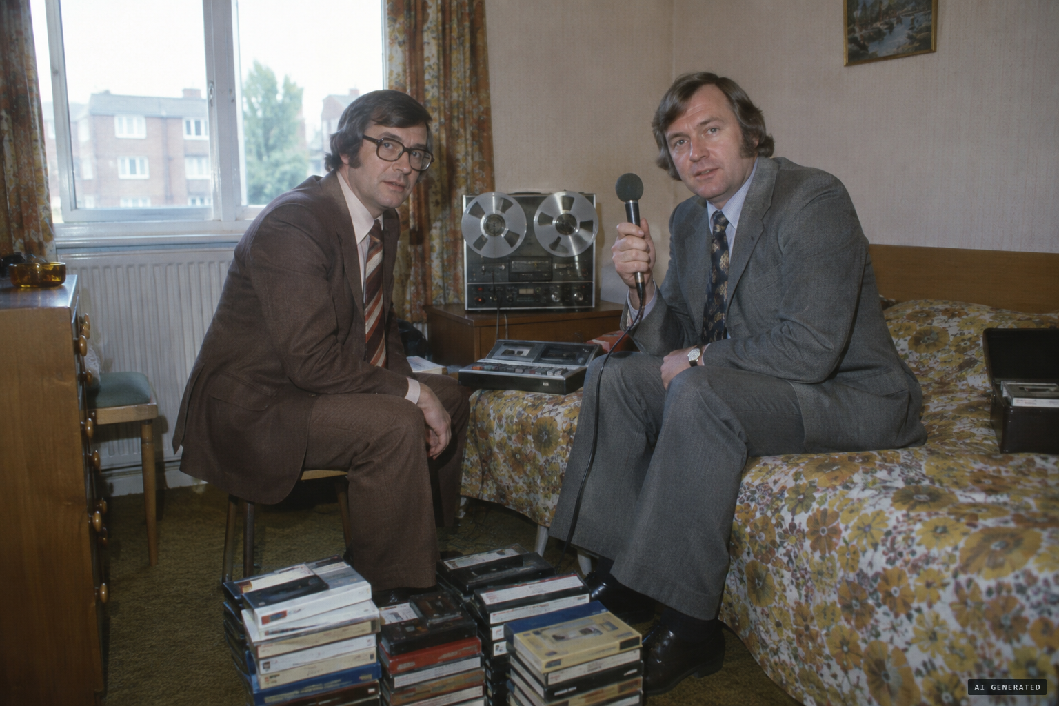 Maurice Grosse and Guy Lyon Playfair record over 180 hours of tape