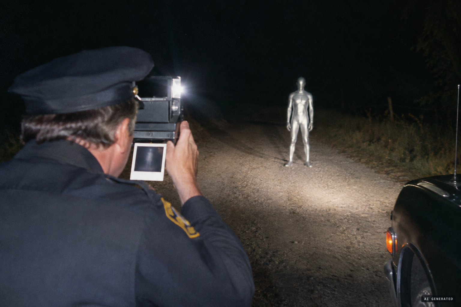 Greenhaw takes four Polaroids of the figure