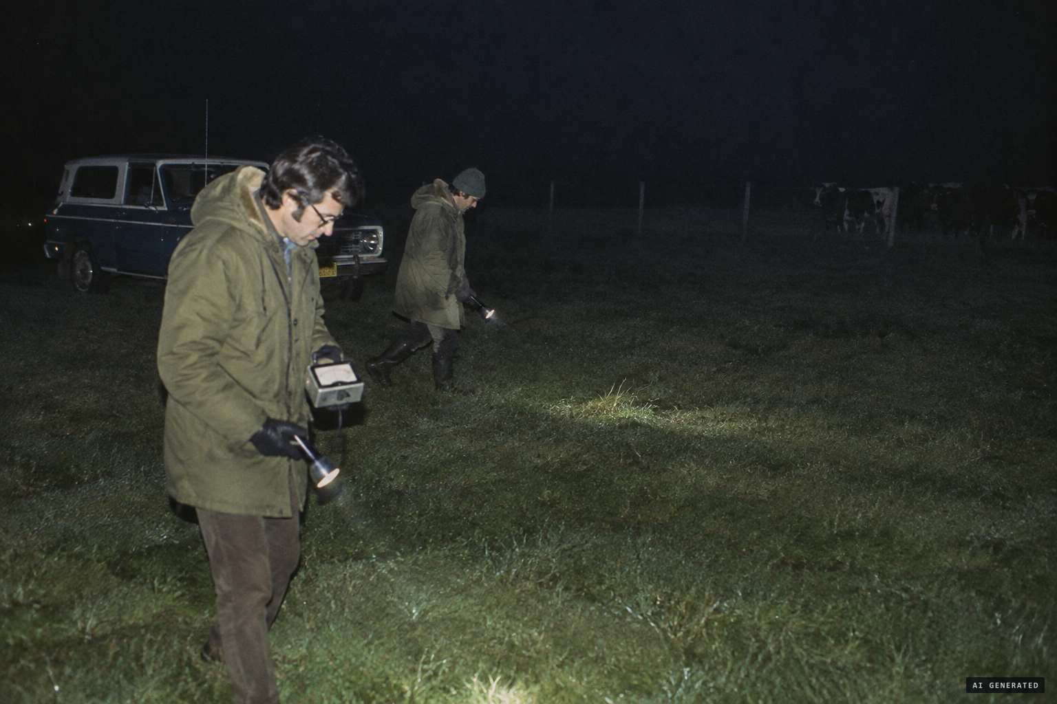Gordon's team checks the field for radiation and traces