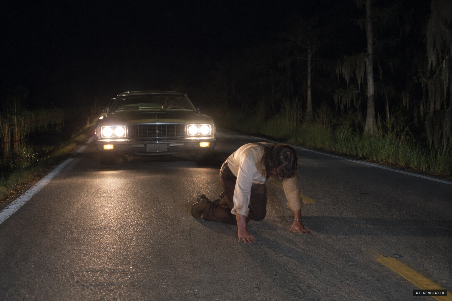 About two hours later, Cárdenas is found on the Tamiami Trail on his hands and knees