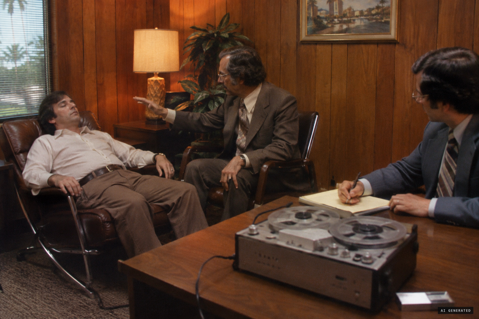 Dr. José Yedra runs a hypnotic regression while Virgilio Sánchez-Ocejo investigates