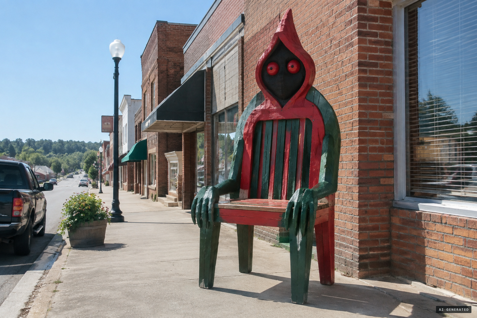 One of Braxton County's 10-foot wooden monster chairs