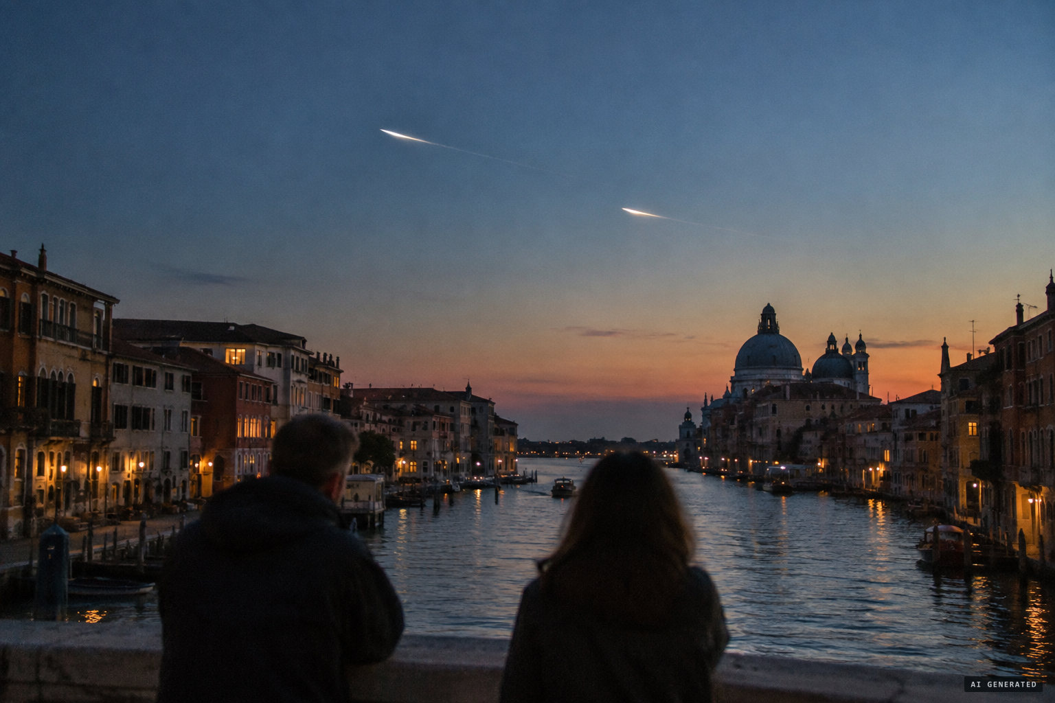 In Venice, "shining spindles" trailing angel hair