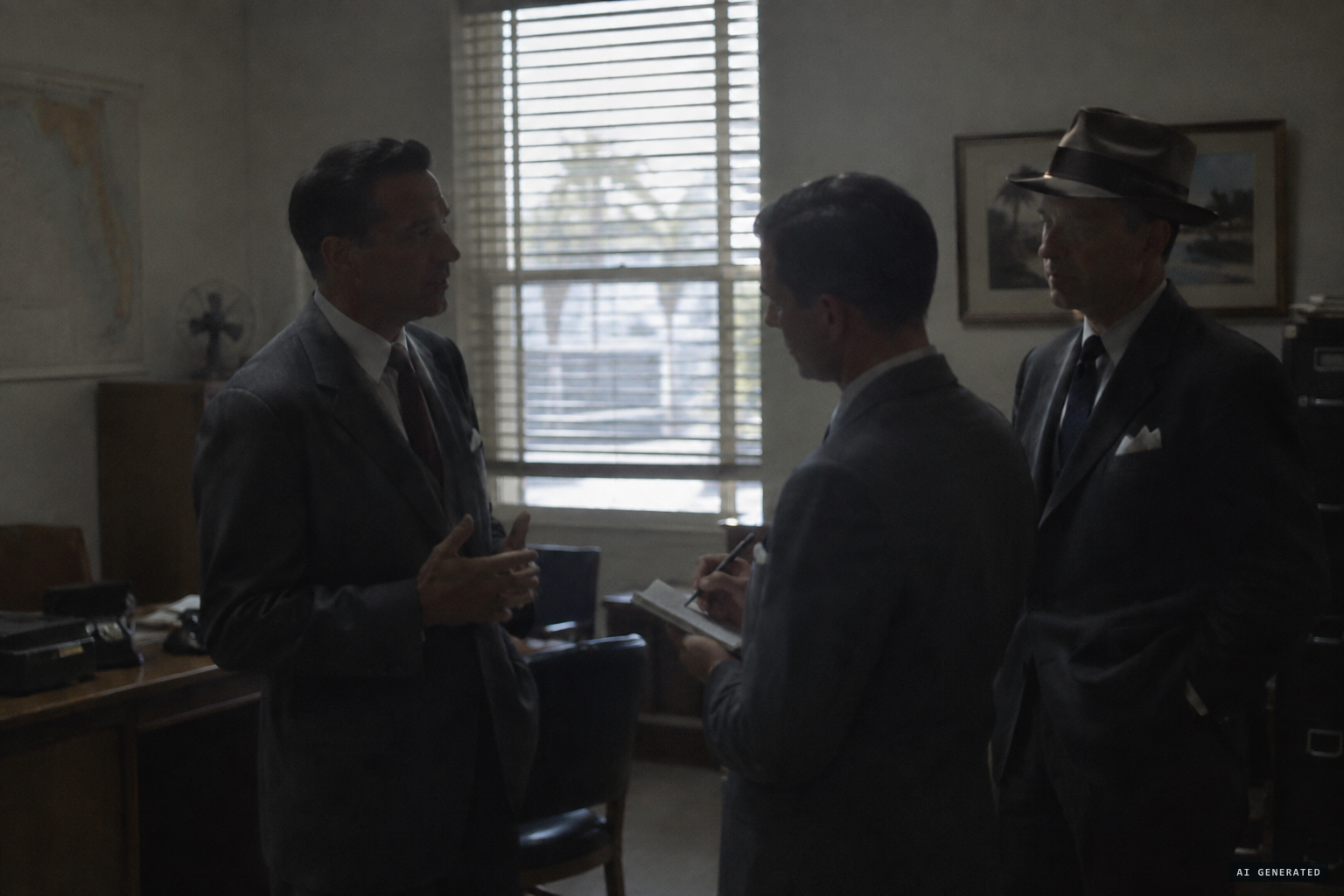 DesVergers hires a press agent and talks to the press