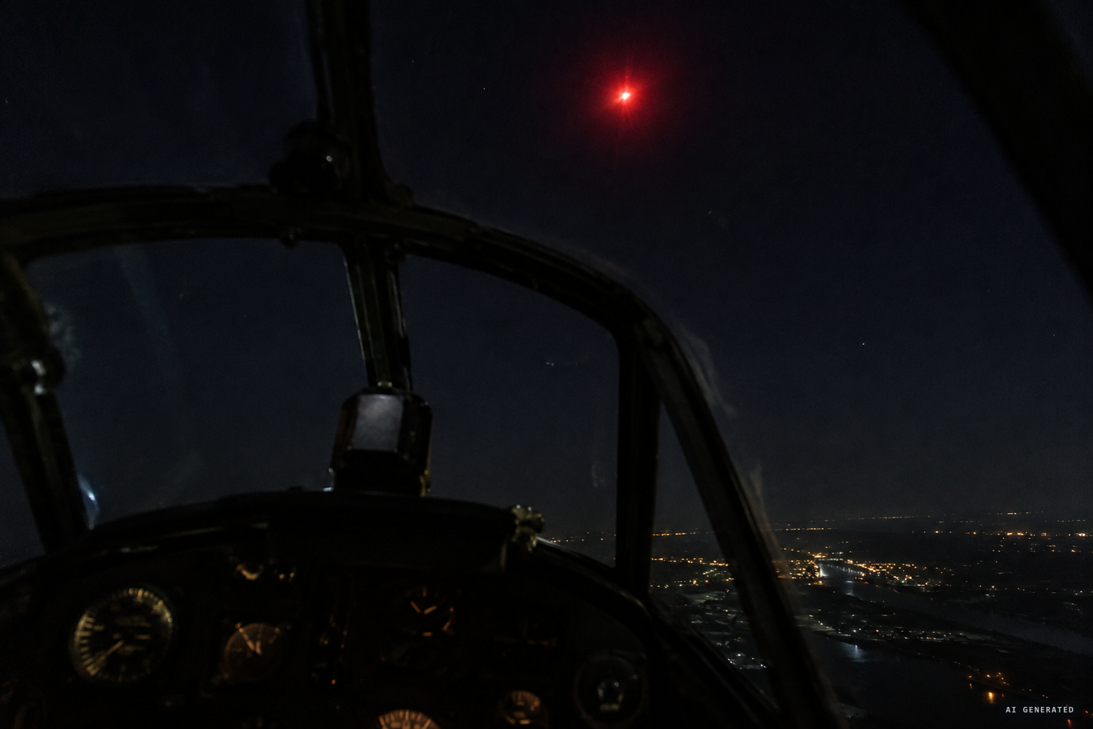 A huge red light 1,000 feet above the aircraft near Speyer