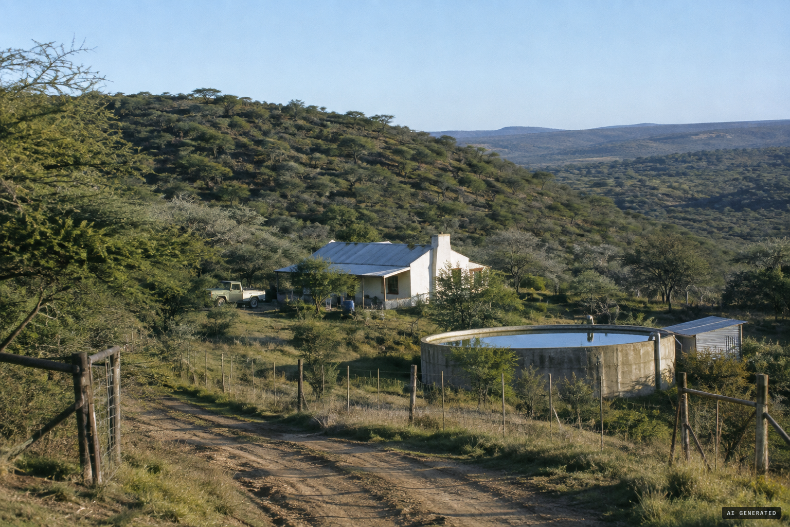 Braeside farm, a thorn-bush hillside outside Fort Beaufort