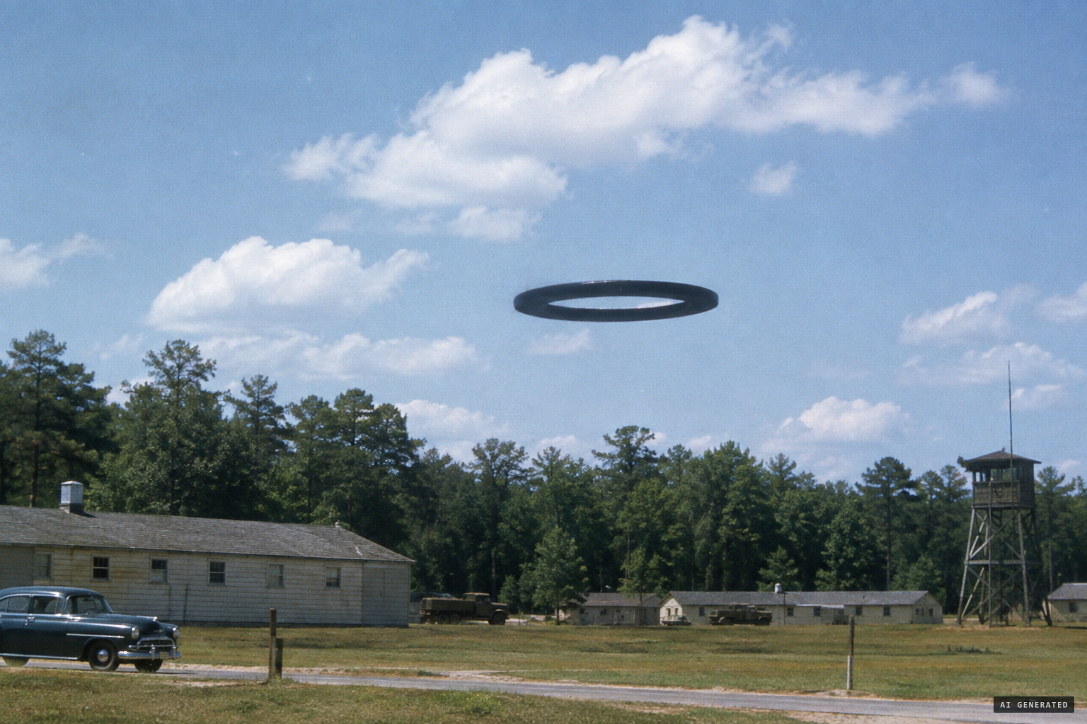 The very black, solid-seeming ring moving faster than the clouds