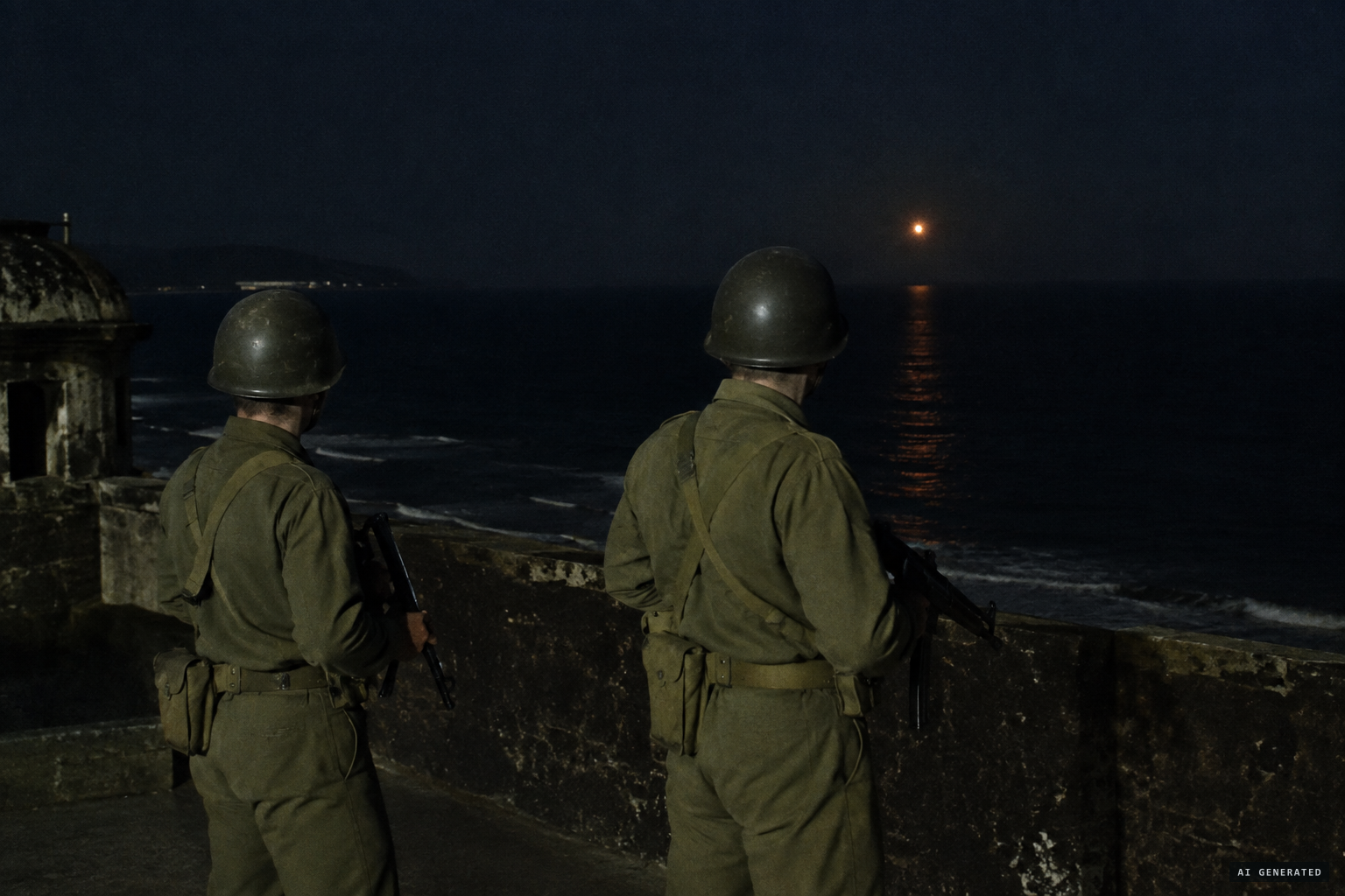 Two sentries see a bright orange 'new star' over the Atlantic