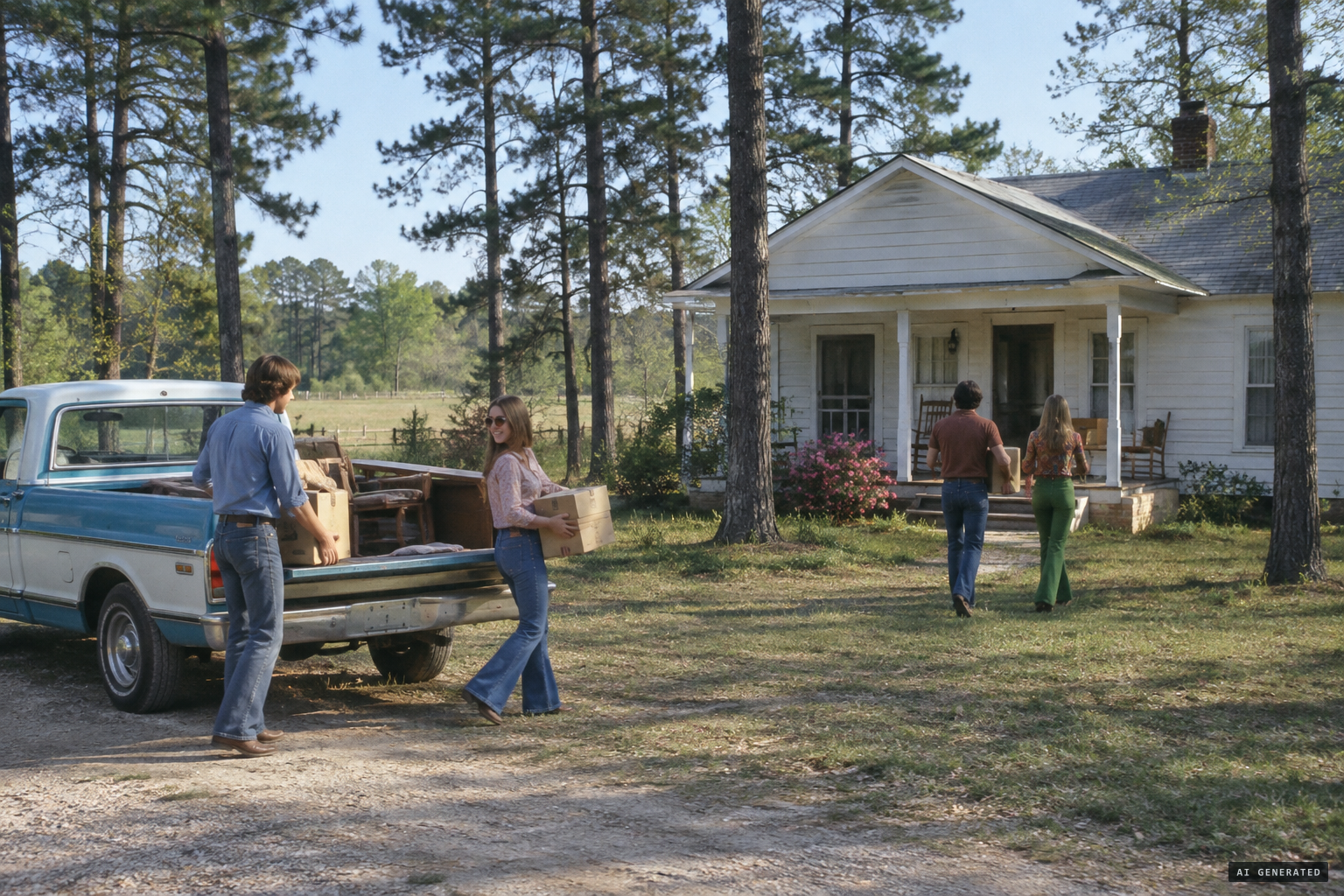 The rented frame house outside Fouke where the Fords had just moved in