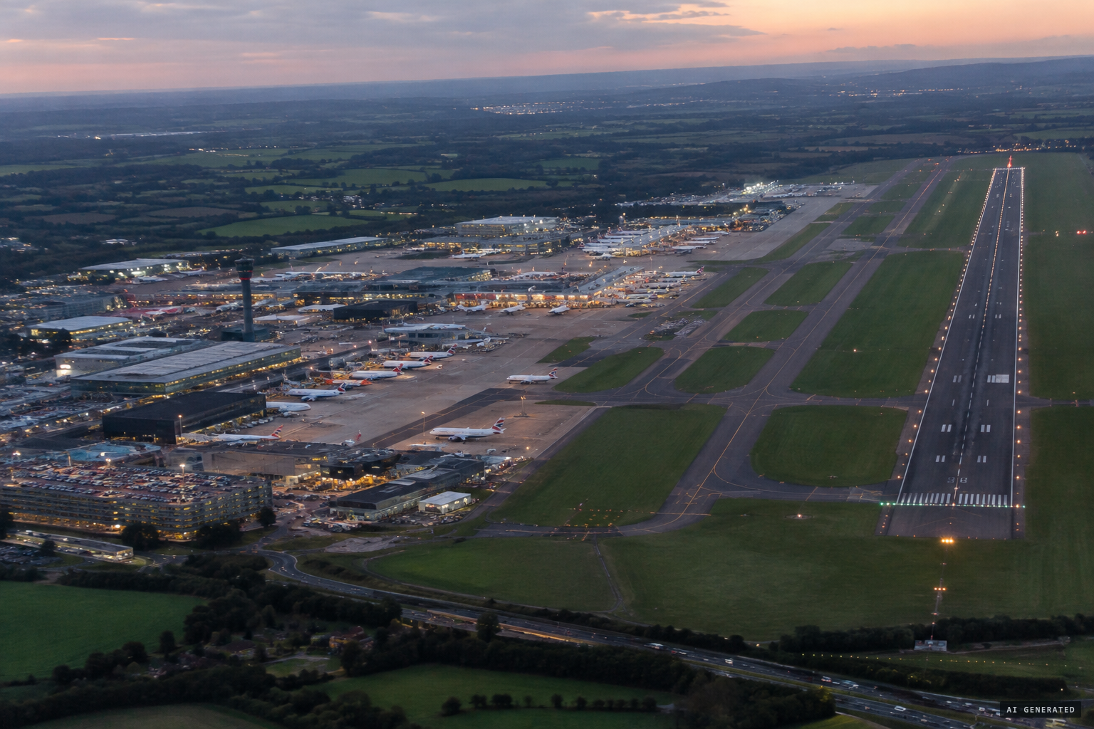 Gatwick, the world's busiest single-runway airport, south of London