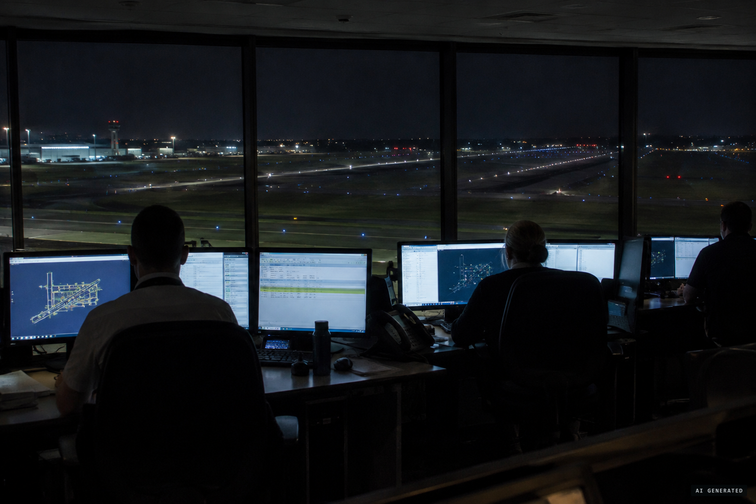The runway closes as sightings are logged, five of them from police