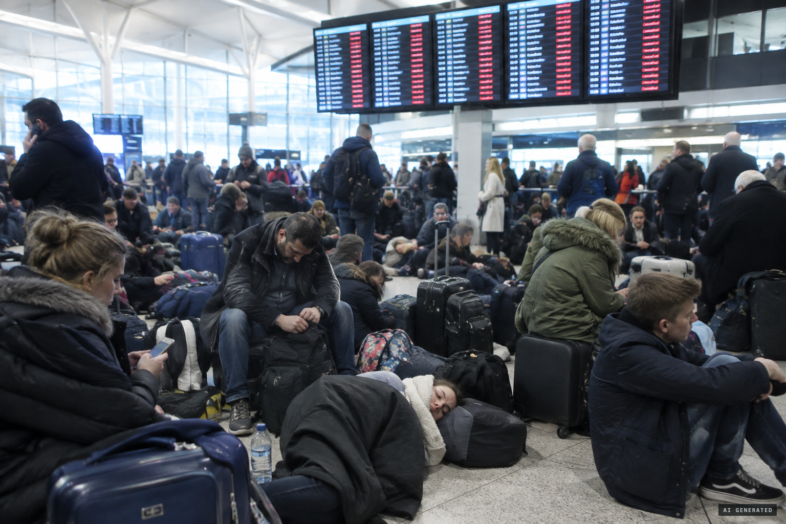 About 140,000 passengers stranded while the runway was shut for 33 hours