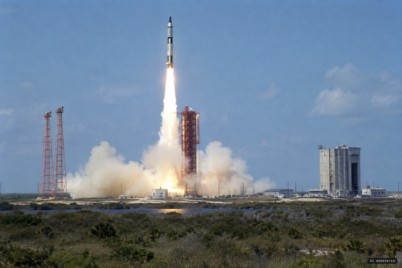 Gemini 7 lifts off from Launch Complex 19 at Cape Kennedy.