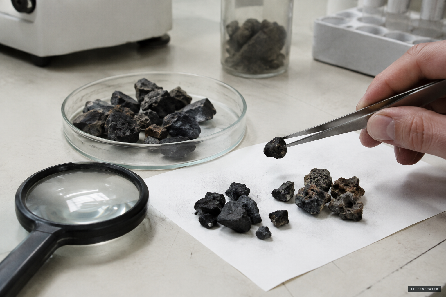 Fragments dismissed as meteorite material or ordinary coke or slag