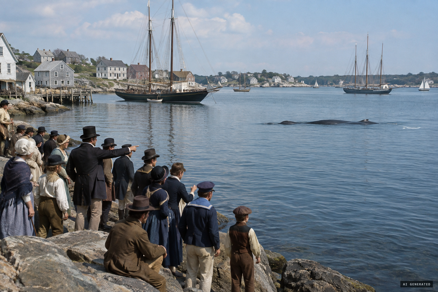 In the summer of 1817 a sea serpent appeared in Gloucester Harbor, seen by hundreds