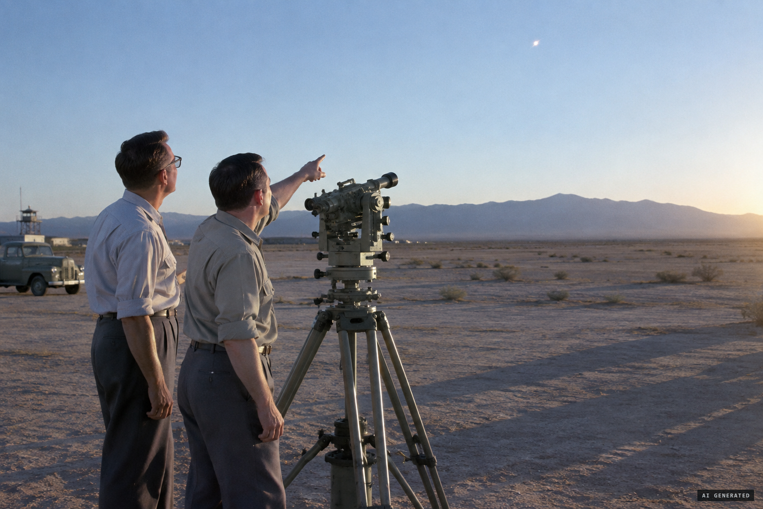 Operators Bittick and Gettys spot something low in the northern sky just before 7 a.m.