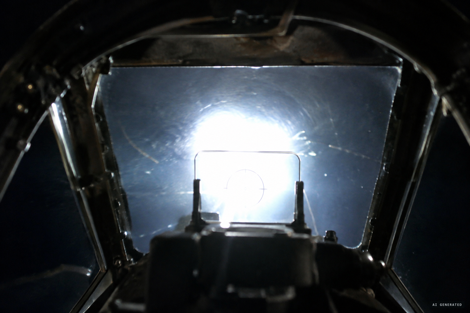 The light and the Mustang head straight at each other