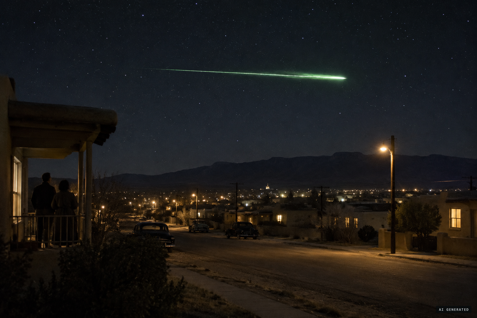 Residents around Albuquerque see a "green flare" in the November night sky
