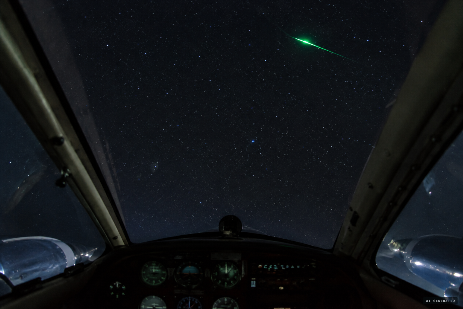 The green light passes about 2,000 feet above the OSI agents' plane
