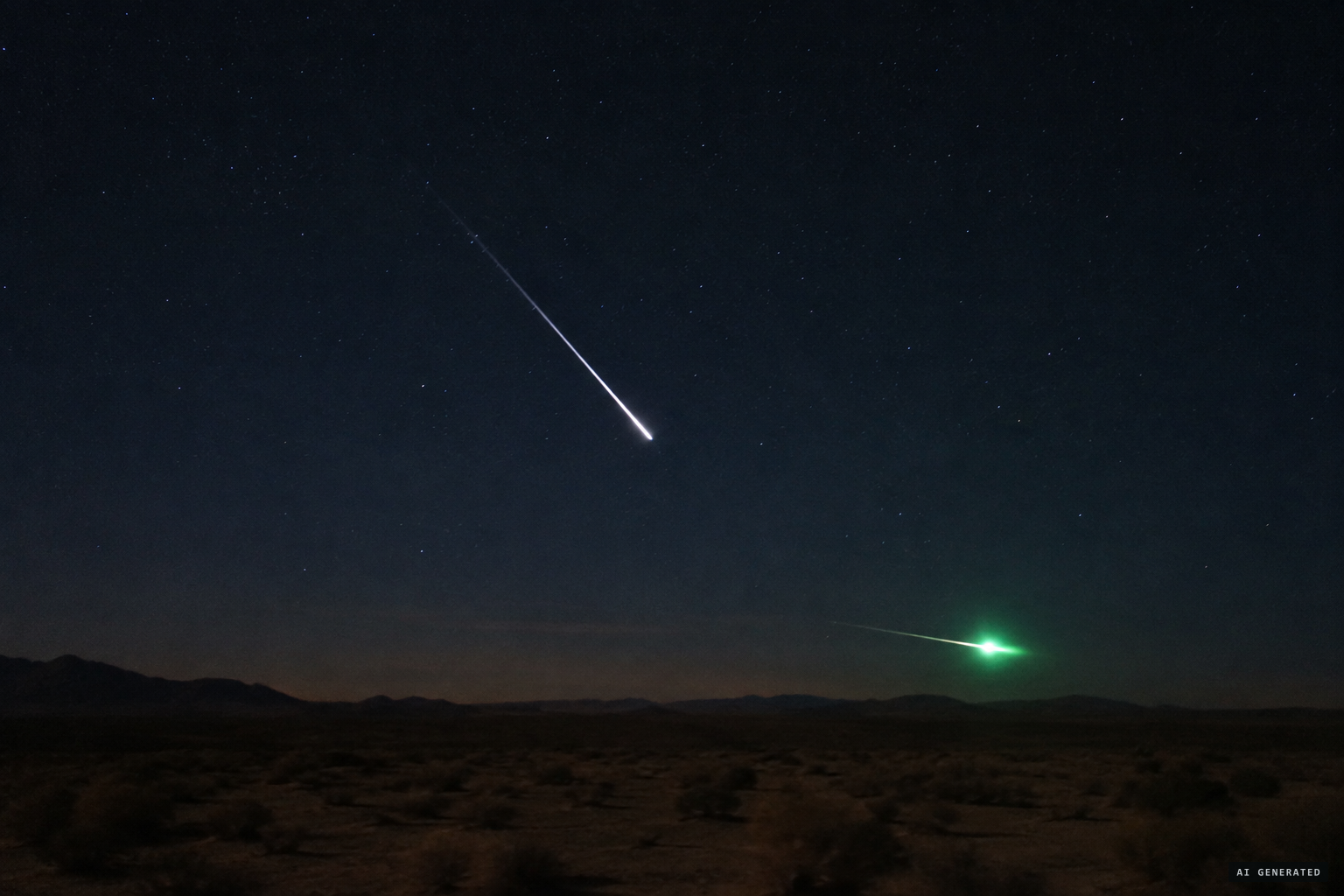 Bright meteors versus the flat, silent green fireballs