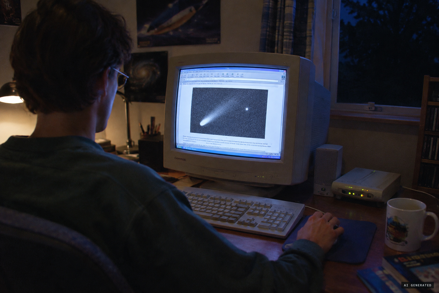 The January 1997 photo spreads online as "a huge spacecraft"