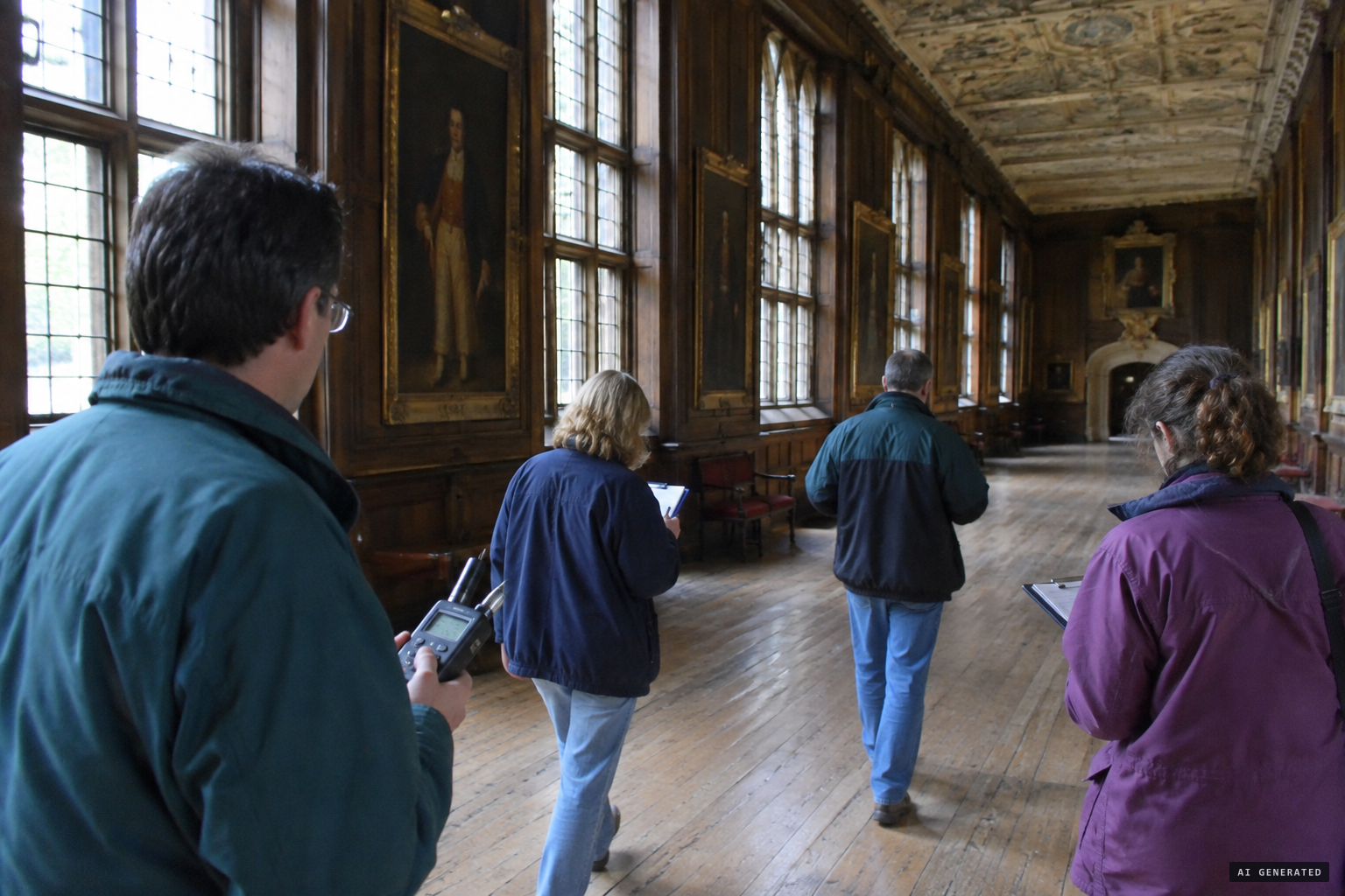 Volunteers in Richard Wiseman's 2000 study walk through the palace's haunted areas