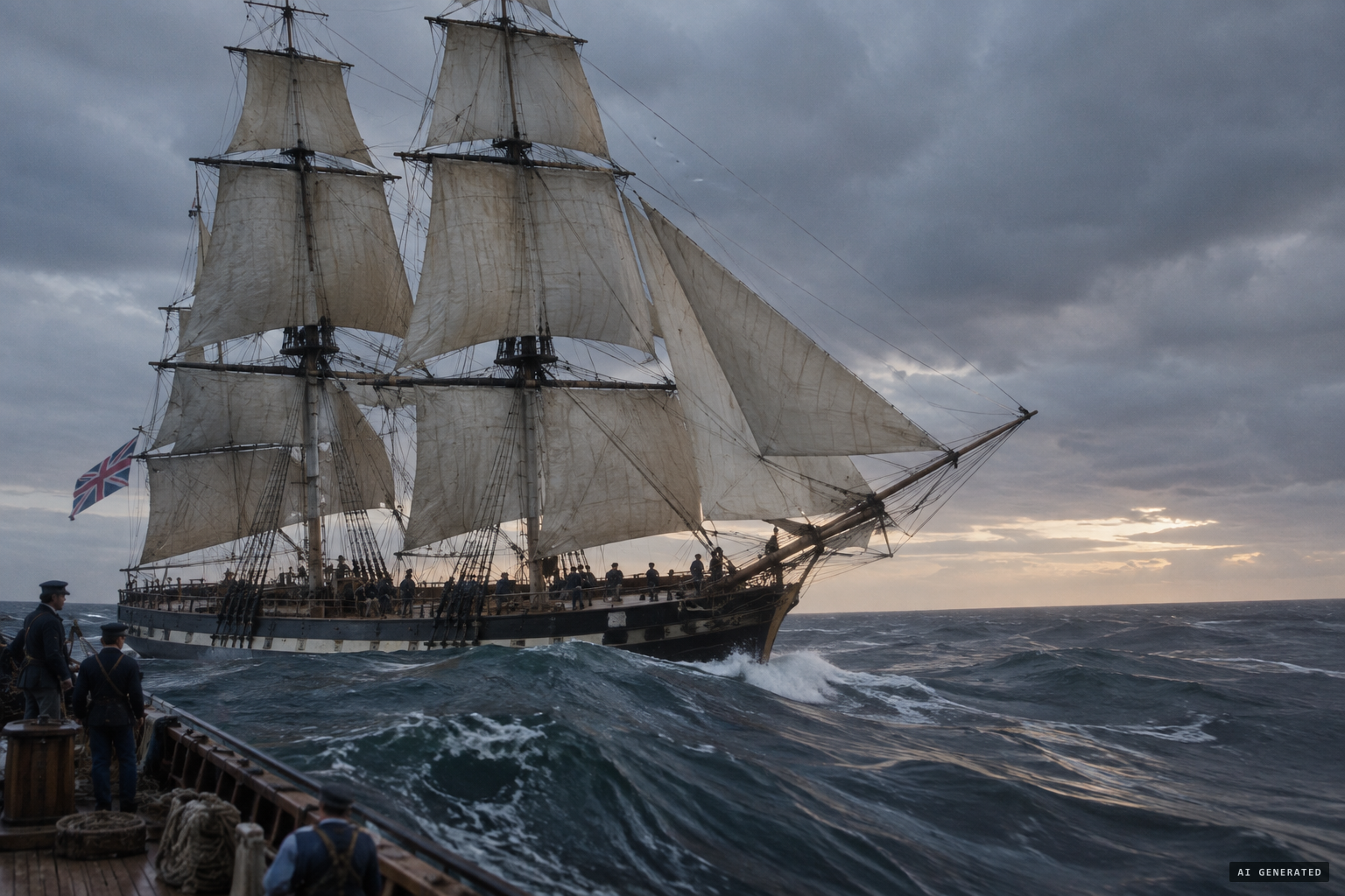 HMS Daedalus, homeward bound off southern Africa, 6 August 1848