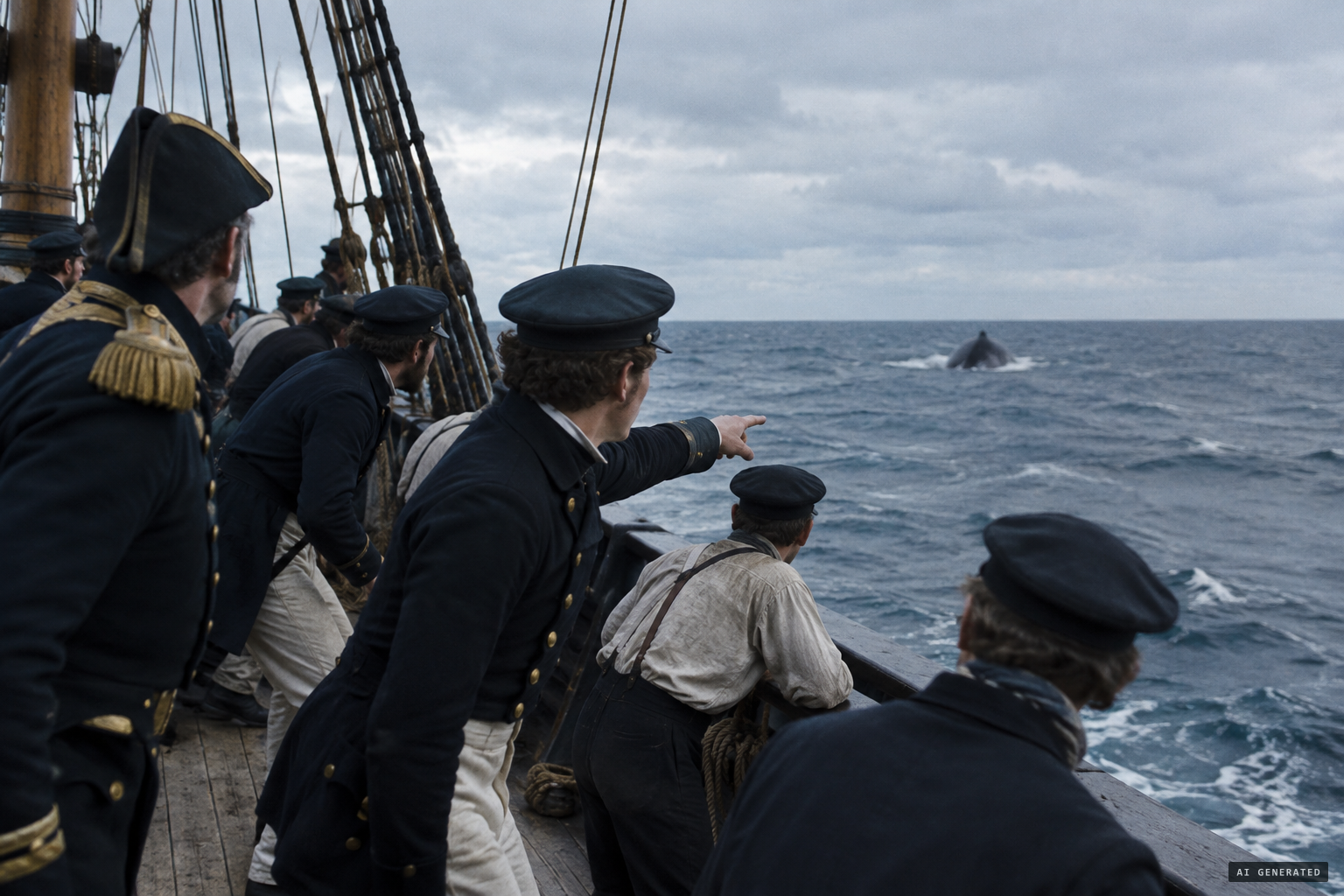 Midshipman Sartoris sees something approaching the ship