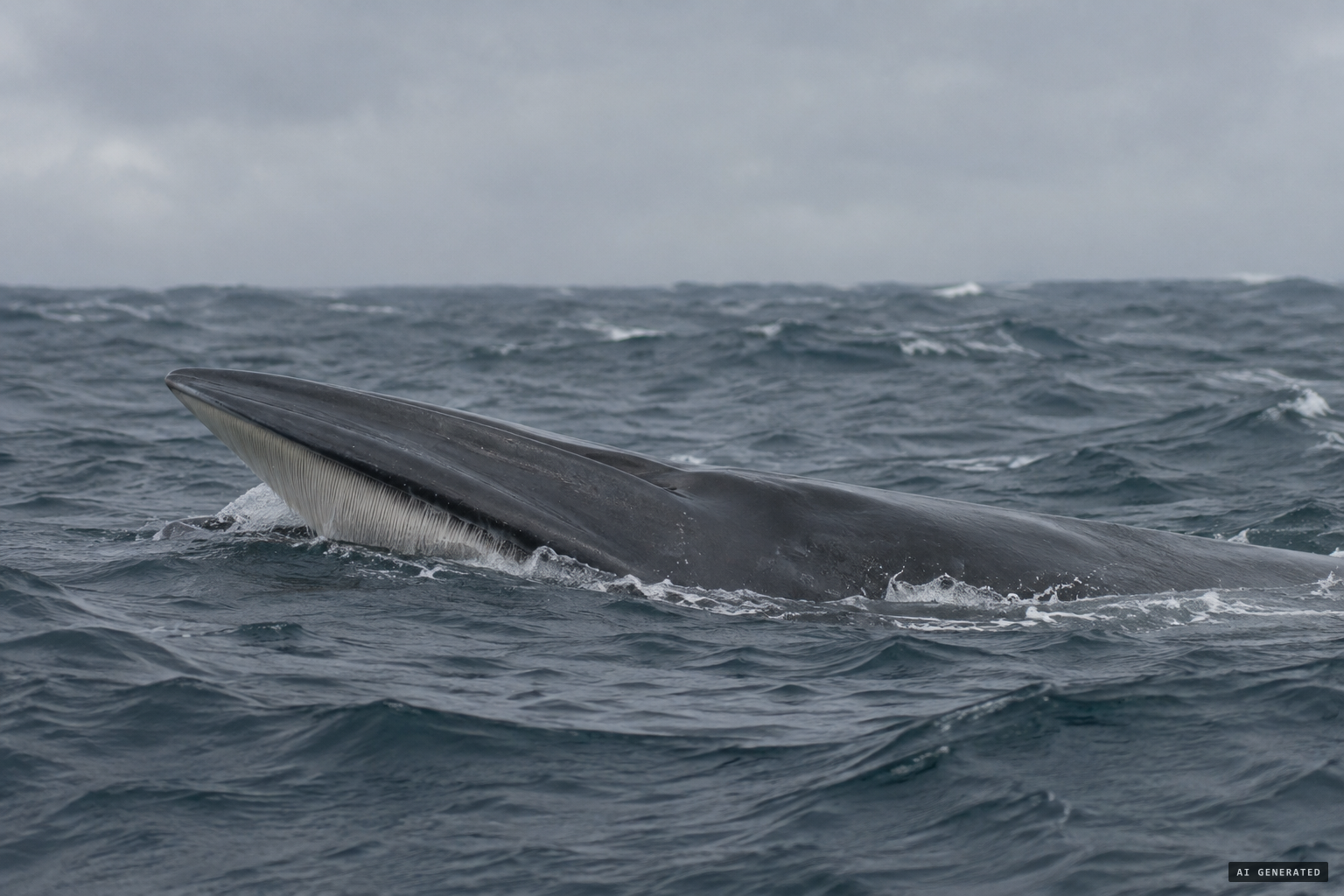 A sei whale skim-feeding, Galbreath's explanation