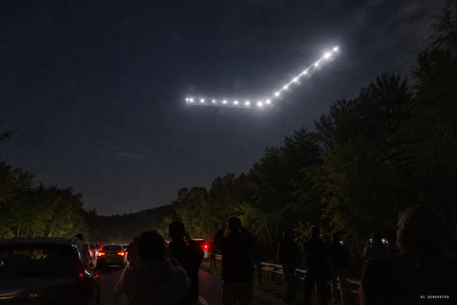 March 24, 1983: on the parkway, a crowd watches something like a giant floating city drift by