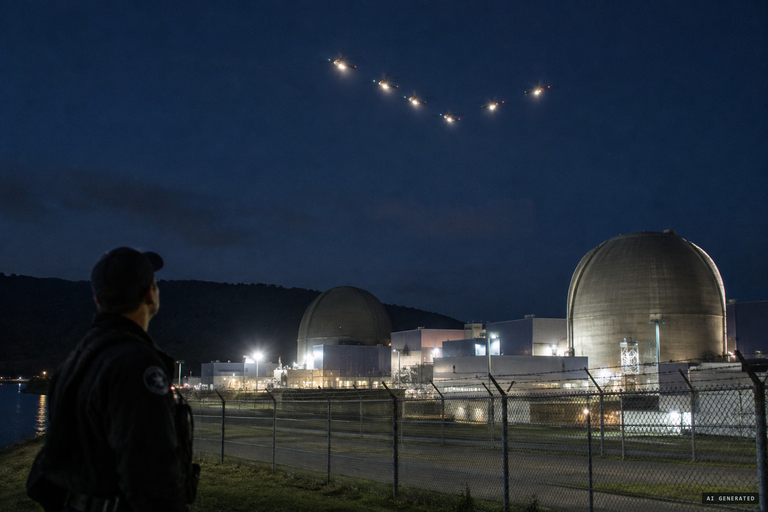Summer 1984: security guards see a V of lights hovering above the Indian Point nuclear plant