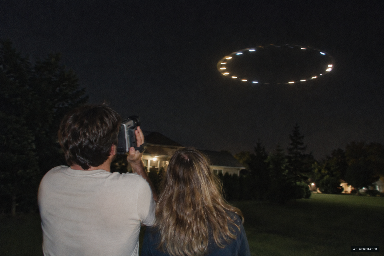 Bob and Lori Pozzuoli film lights rotating counter-clockwise in silence