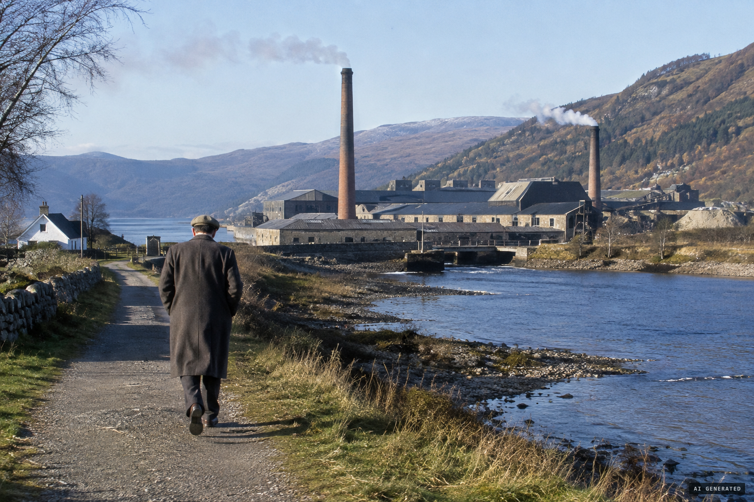 Hugh Gray takes his usual Sunday walk near the mouth of the River Foyers