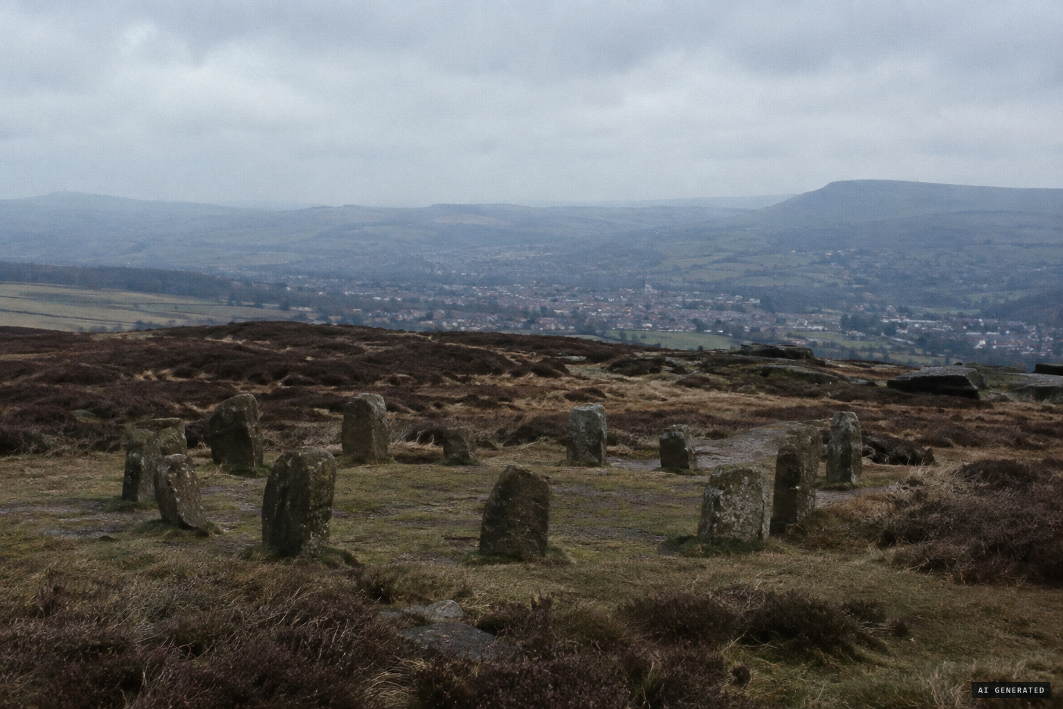 The Twelve Apostles stone circle on Ilkley Moor, where UFO sightings have been reported