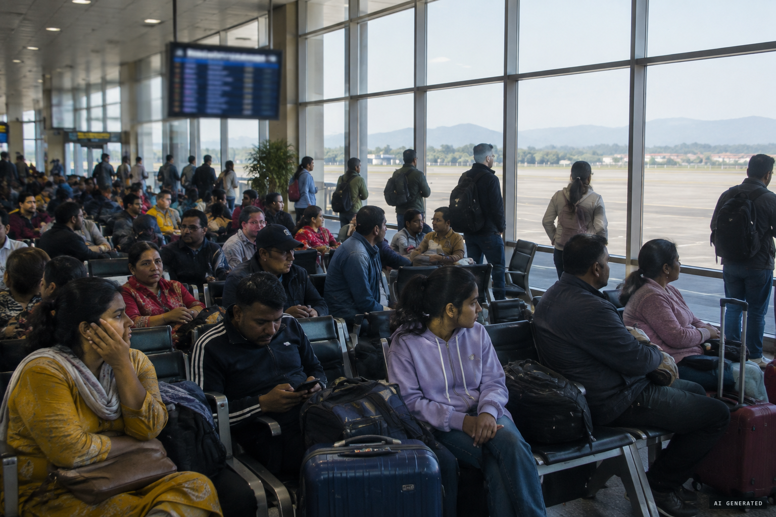 About 500 passengers stranded as flights are diverted and delayed