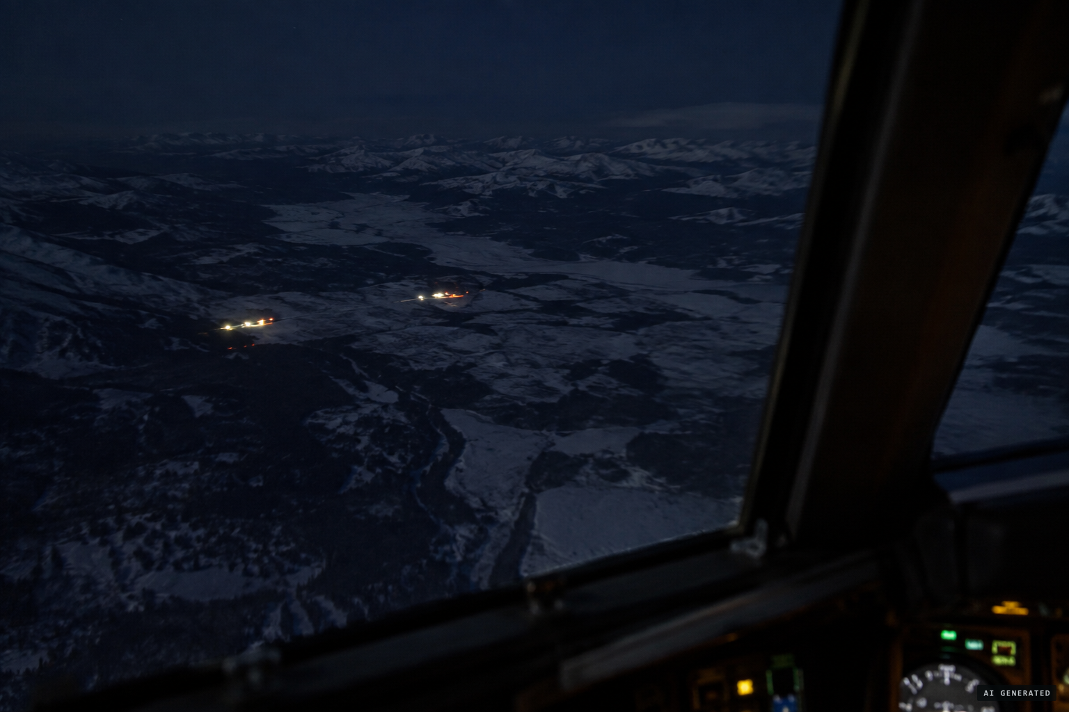 Lights 30 degrees left and below the jet begin moving like two bear cubs playing