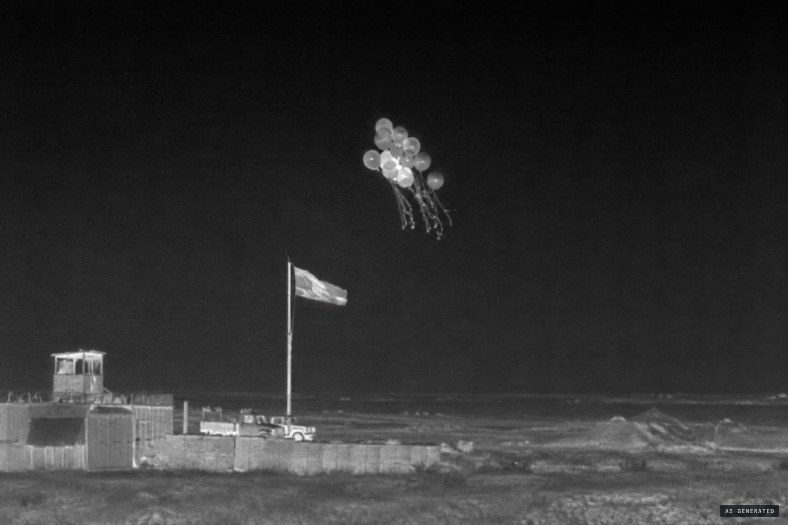 The balloon-cluster explanation, drifting with the wind