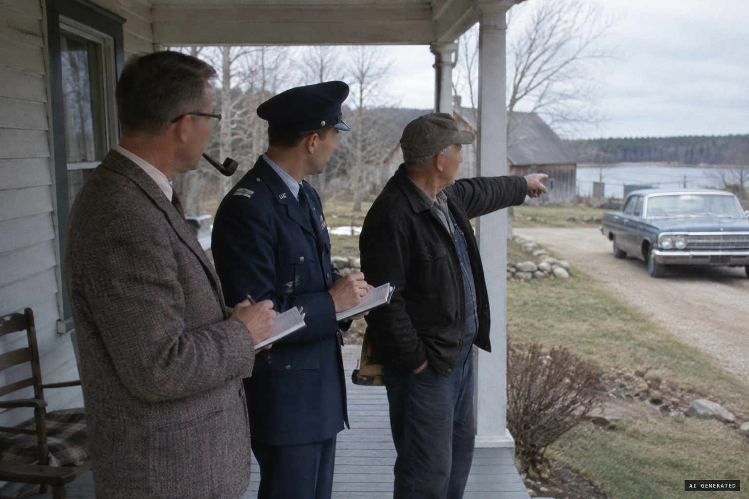 Hynek and Major Friend interview Simonton for Project Blue Book