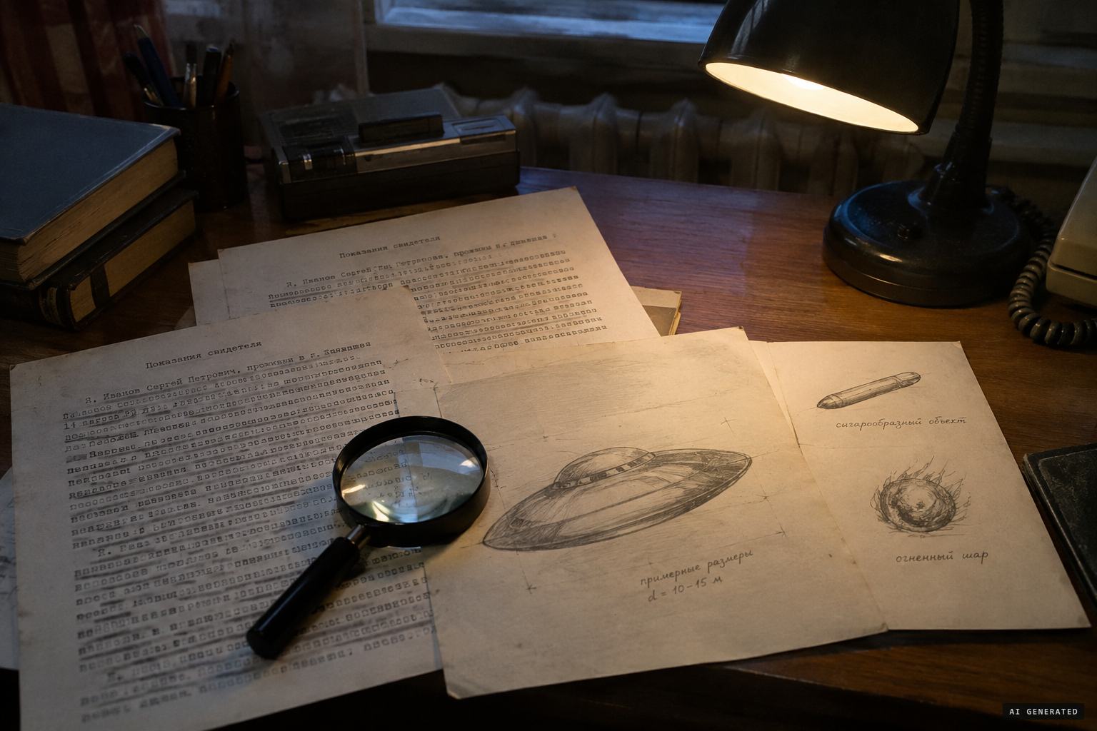 Conflicting accounts: one disc, three objects, a cigar and a fiery ball
