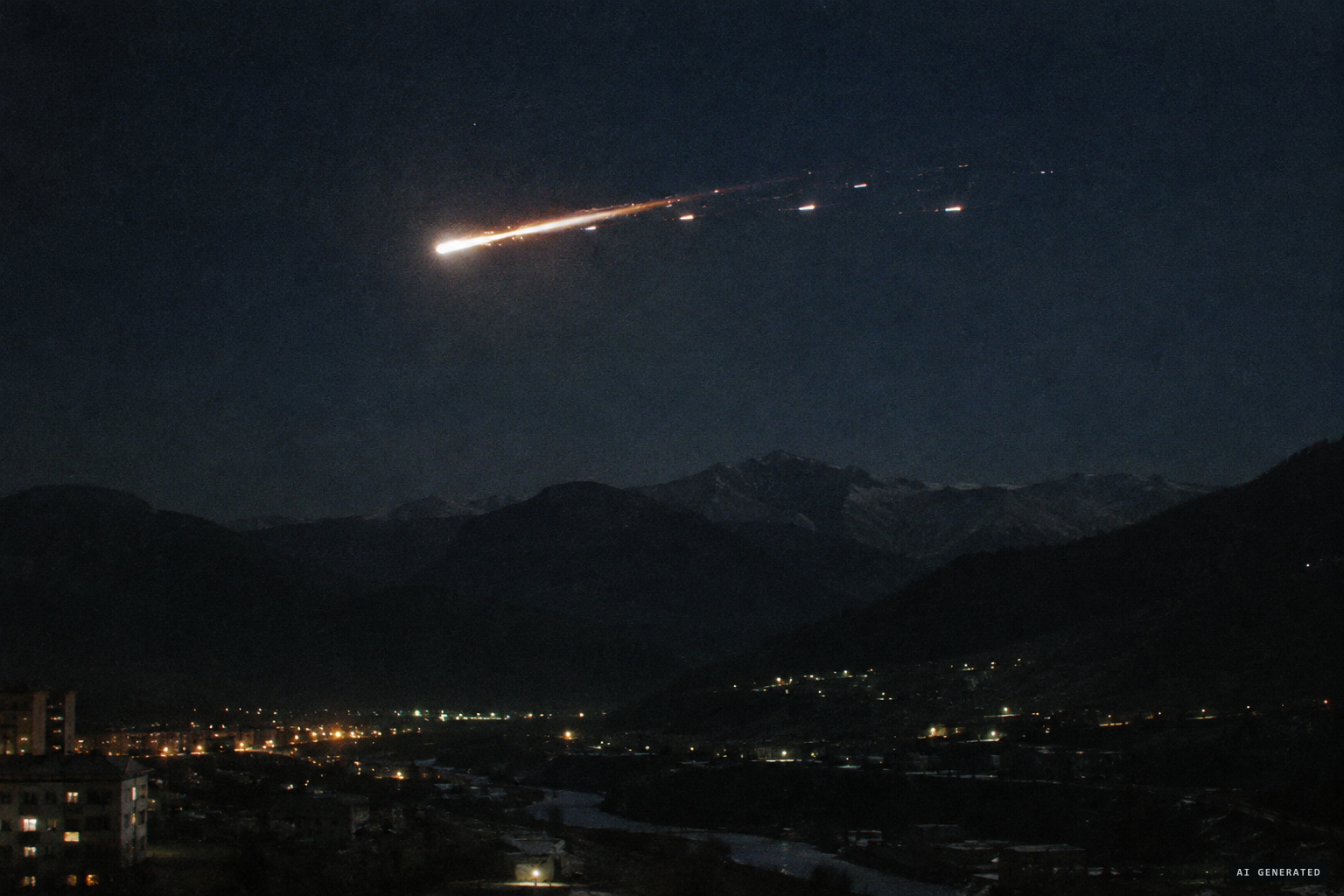 A bright bolide or re-entering debris, one possible explanation